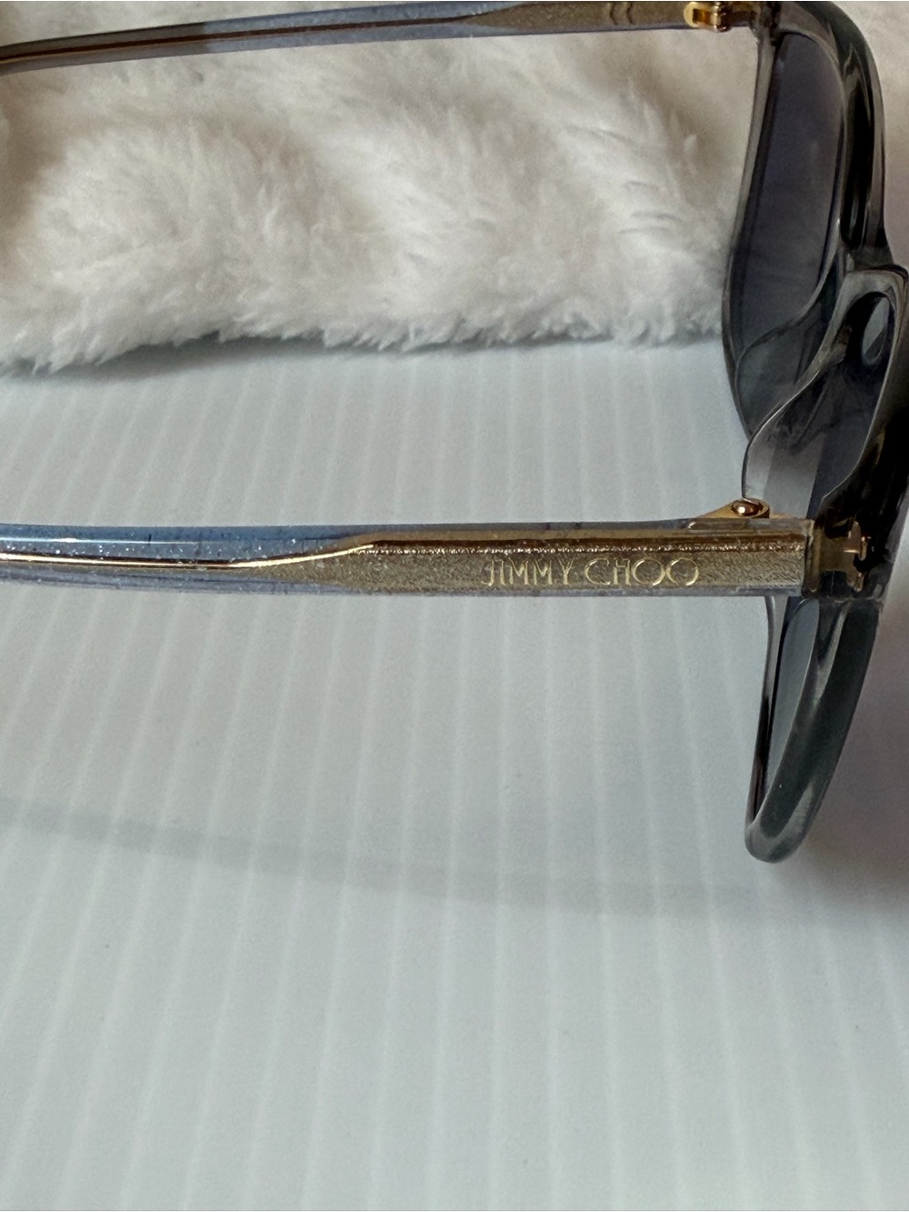 Jimmy Choo Women's BA/G/S sunglasses featuring a transparent grey frame - Picture 6 of 10